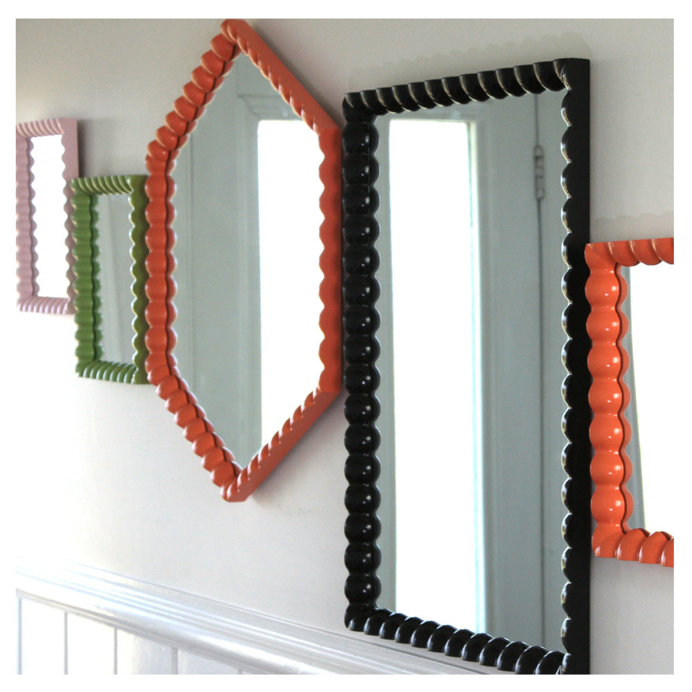 Spindle Mirror - Rectangle Black
