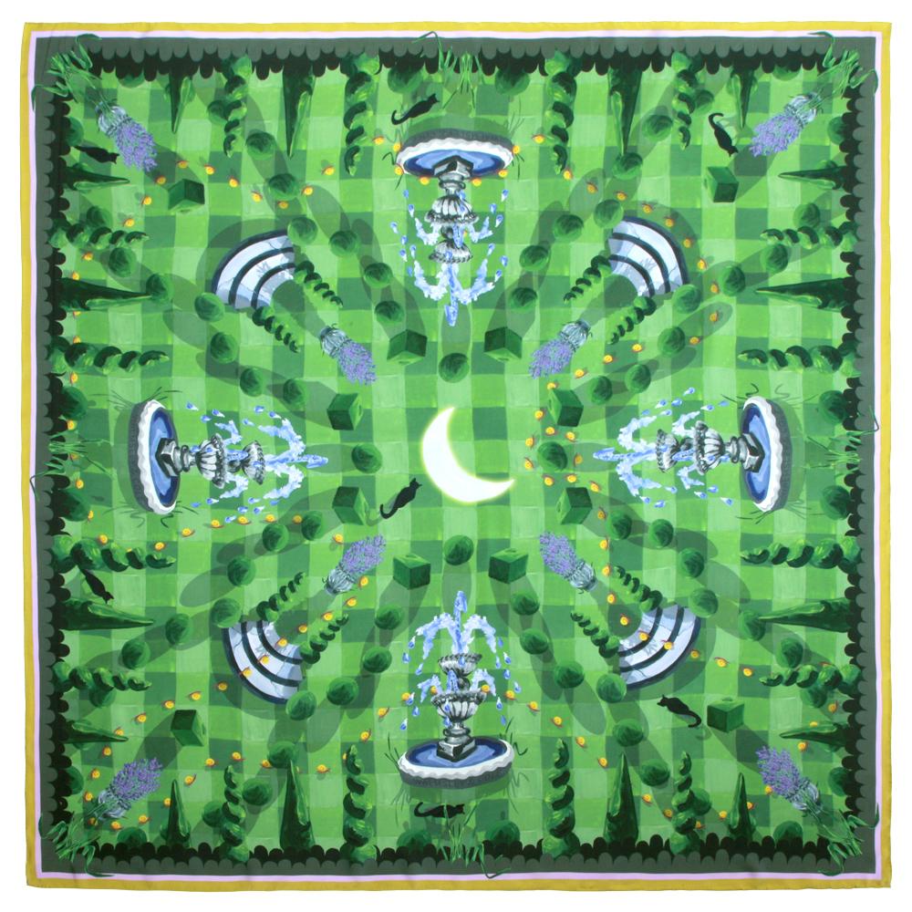 Walmsley and Cole, Moonlit Mystery Tour, Silk Scarf, Flat
